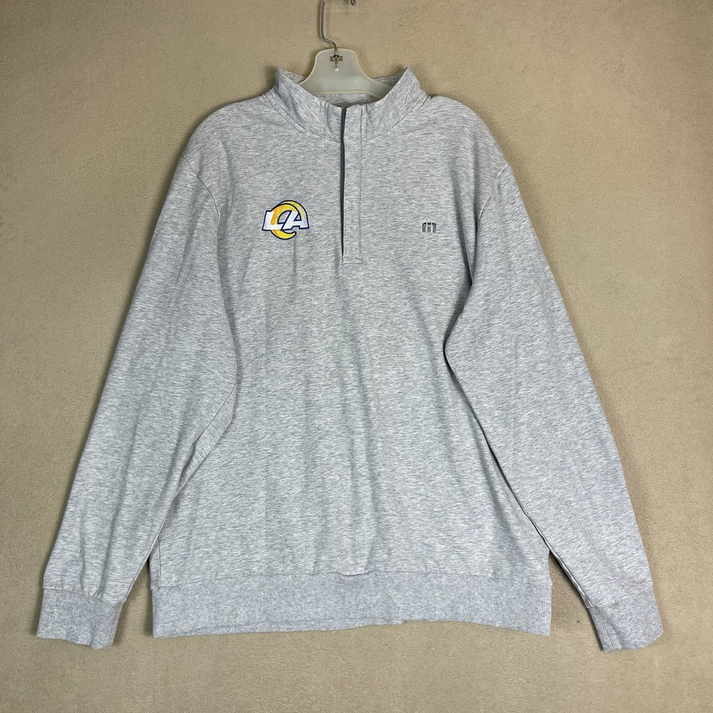 Travis Mathew Pullover Mens XL Gray‎ Los Angeles Rams Football Embroidered Logo